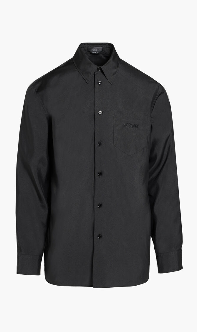 INFORMAL SHIRT EXTRA COMPACT VISCOSE GABARDINE FABRIC + MASKS PRINT MESH
