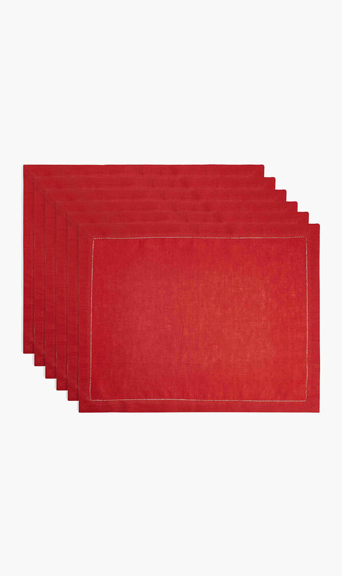 Feliz Placemat Red Set Of 6