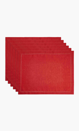 Feliz Placemat Red Set Of 6