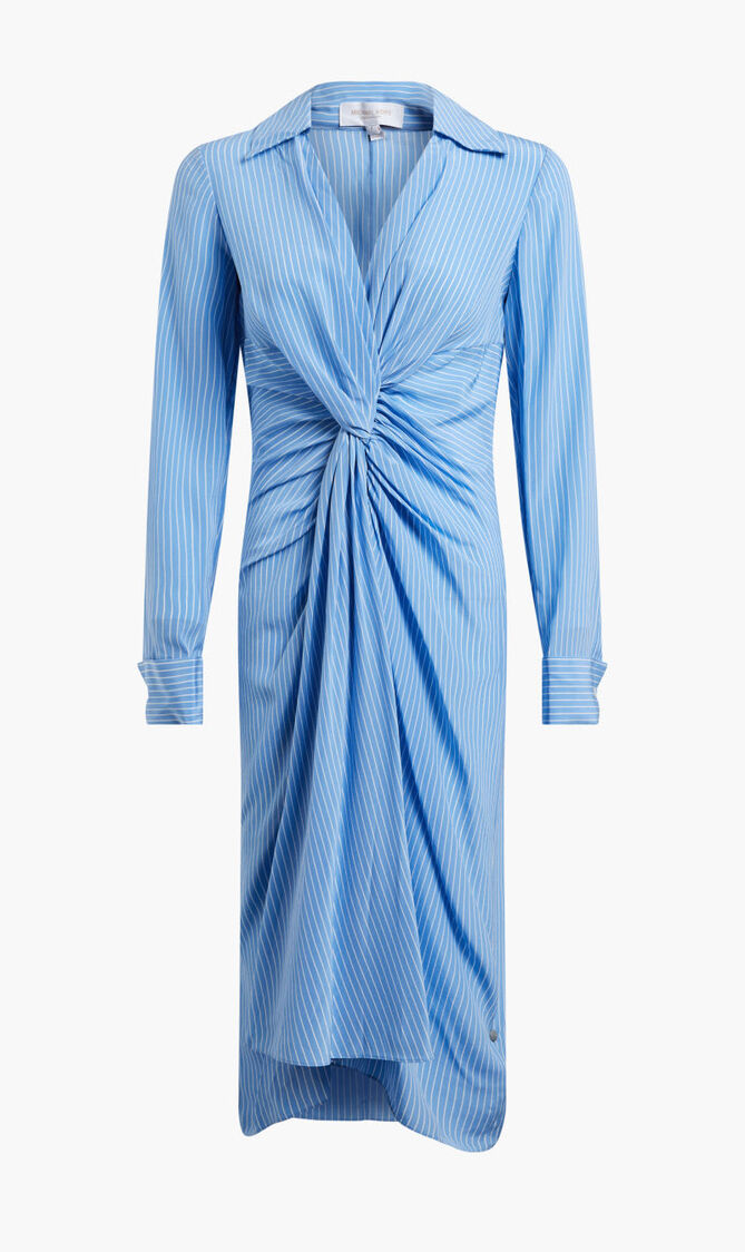 Organic Silk Striped Shirt Dress