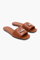 SANDAL S LEATHER SCARF SILVER