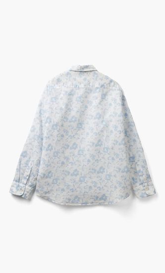 Floral Print Linen Blend Shirt