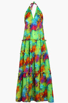 Tie and Dye Printed Halter Dress