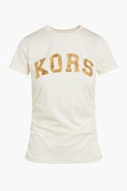METALLIC KORS RUCHED TEE