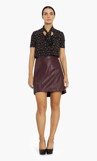 Leather Seamed Skirt