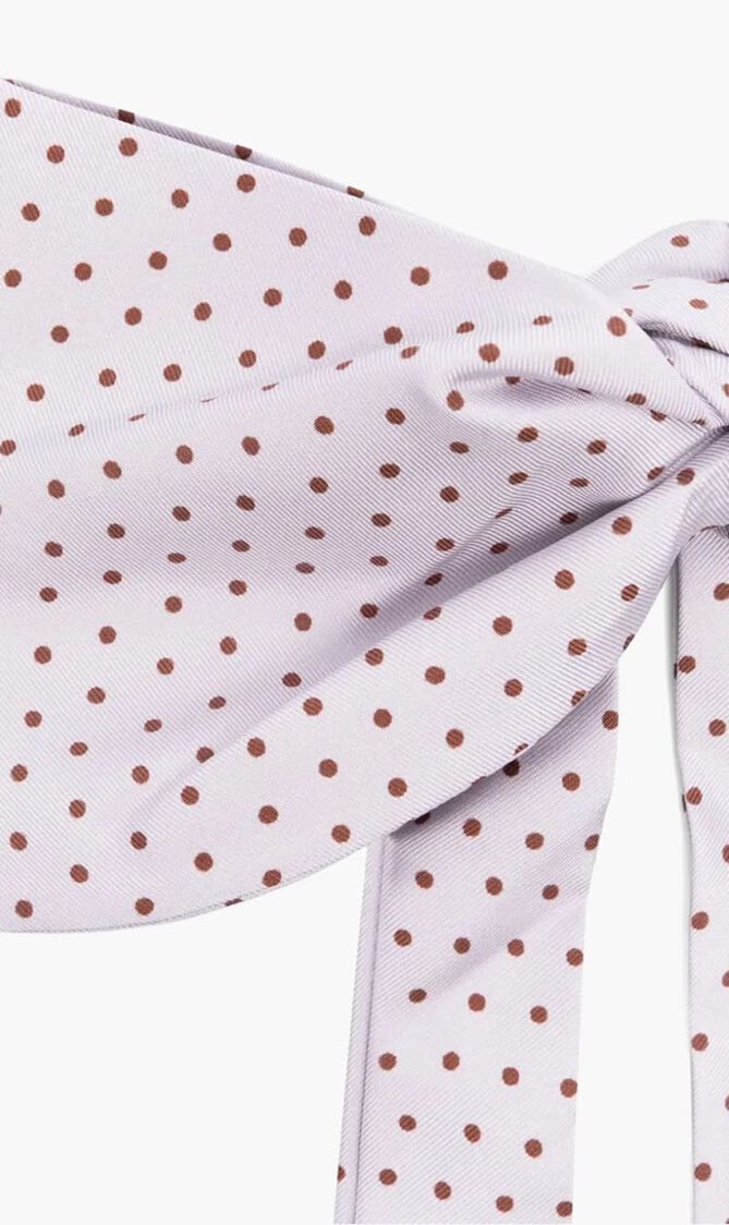 Polka Dot Print Silk Bow Tie