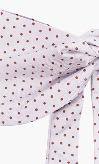 Polka Dot Print Silk Bow Tie