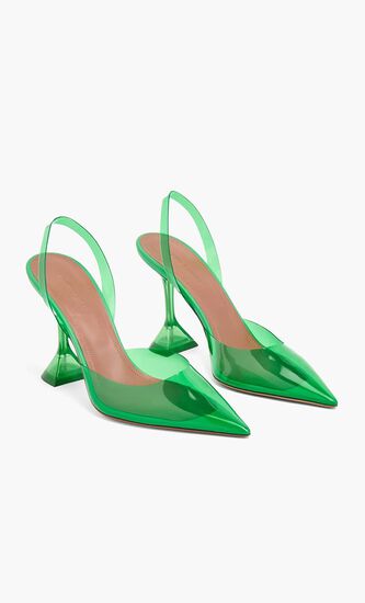 Holli Glass Sling Pvc Emerald Green 95 Mm Cl Plexi Heel (As Sample)