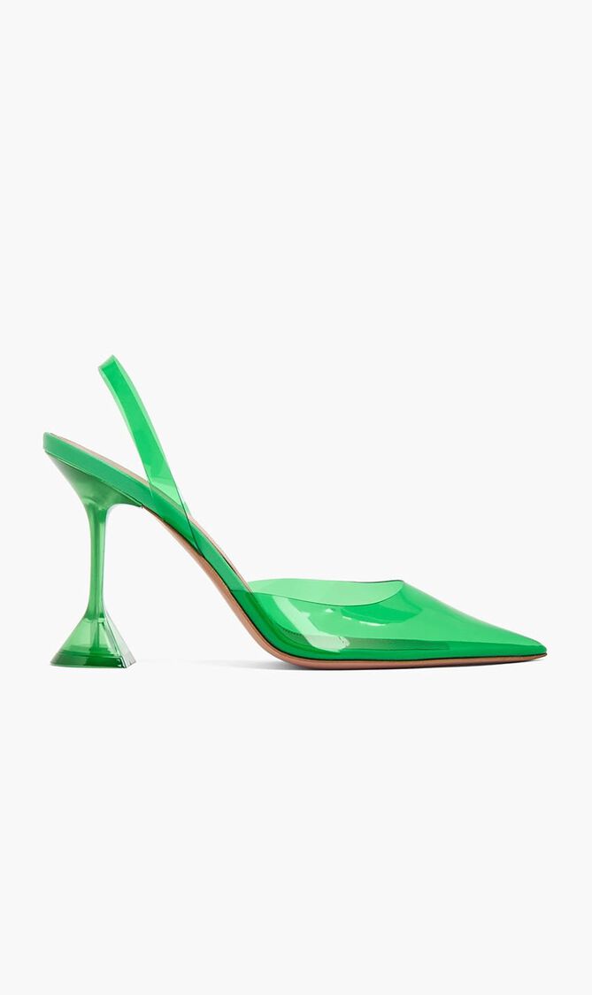 Holli Glass Sling Pvc Emerald Green 95 Mm Cl Plexi Heel (As Sample)