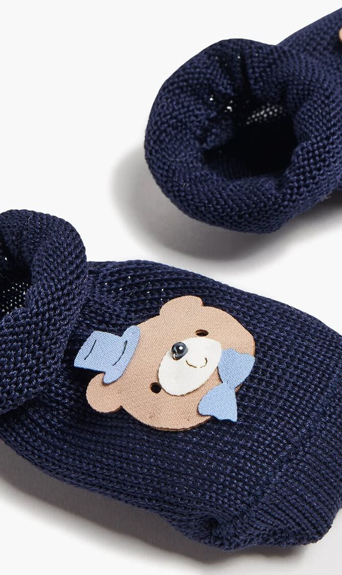 Bowtie Bear Cotton Booties