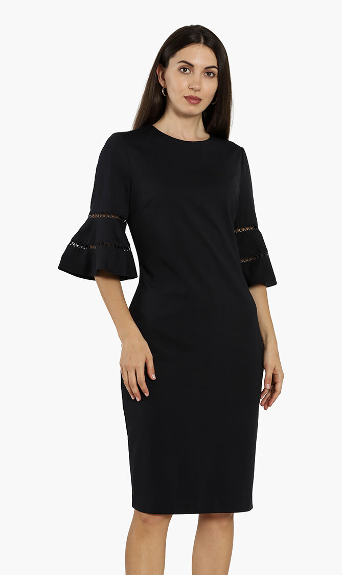 Ted baker black on sale sleeve bodycon dress