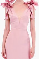 Marchesa DRAPED FLORAL MIKADO GOWN Marchesa DRAPED FLORAL MIKADO GOWN