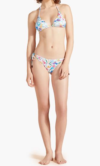 Happy Flowers  Triangle Bikini Top