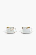 Kintsugi Tea Cup & Saucer Gold Set Of 2