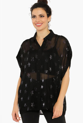 Lurex Stars Georgette Shirt