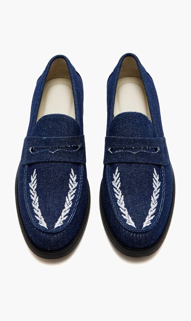 Wilde Wreath Embroidered Penny loafers