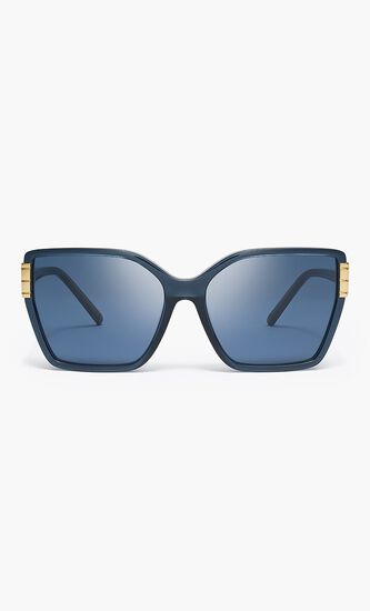 SQUARE BLACK FRAME WITH DARK GREY LENS 58