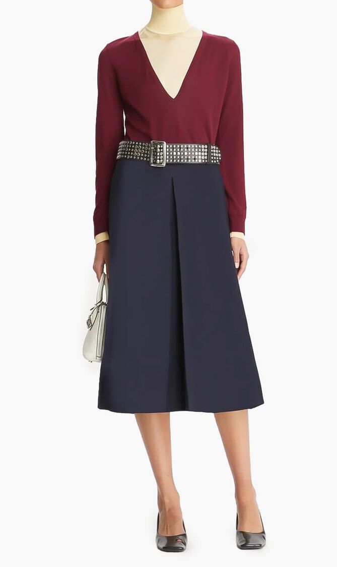 DOUBLE LAYER MOCK NECK PULLOVER