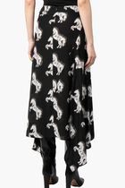 Pixel Horse Print Silk Skirt