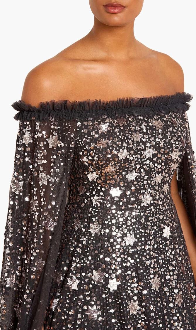 Shooting Stars Cape Ankle Gown