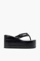 CROCO BRANDED WEDGE SANDAL