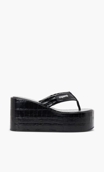 CROCO BRANDED WEDGE SANDAL