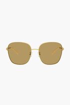 SQUARE GOLD FRAME WITH OCHRE LENS 57
