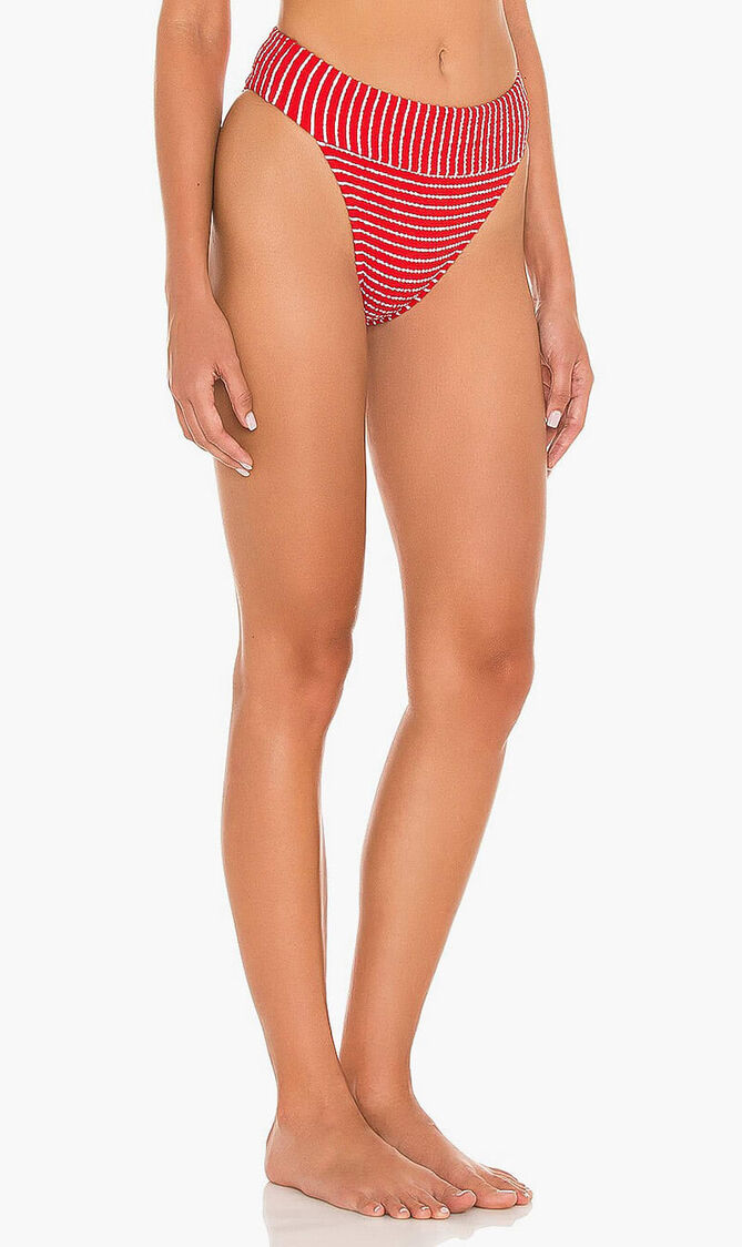 Seaside Stripe Banded High Rise Bikini Bottom