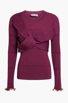 NOLAN COMPACT RIB WITH PLEATS L/S CREWNECK TOP