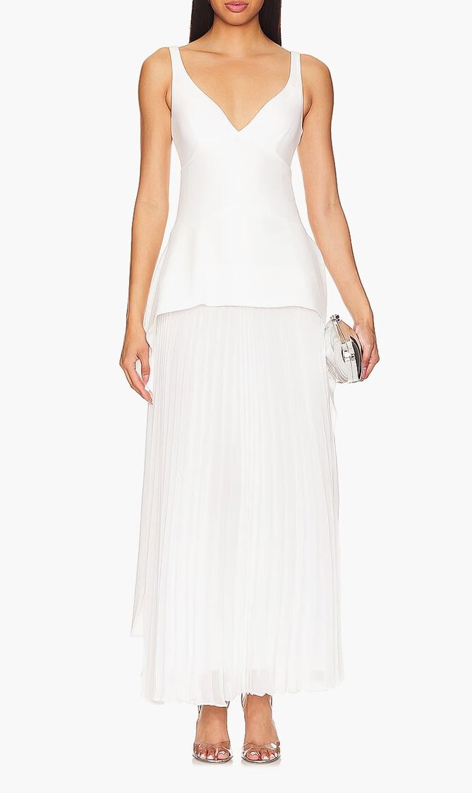 SEQUOIA SL V NECK MIDI DRESS
