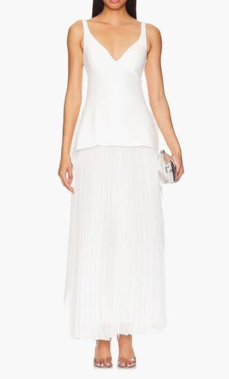 SEQUOIA SL V NECK MIDI DRESS