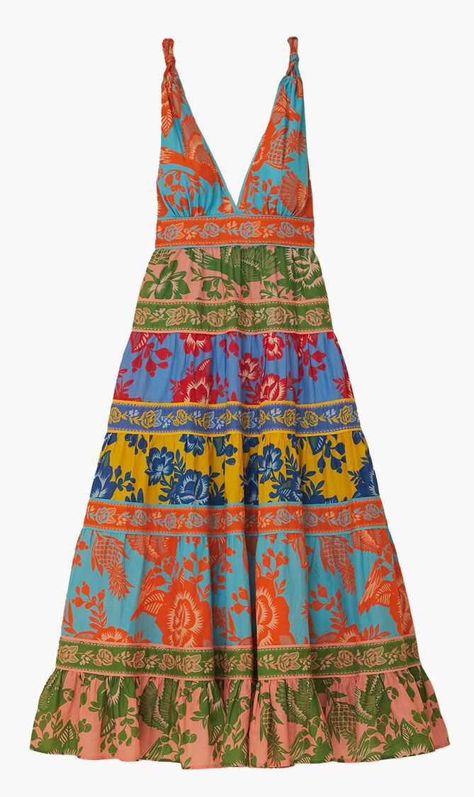 Mixed Lace Garden Midi Dress