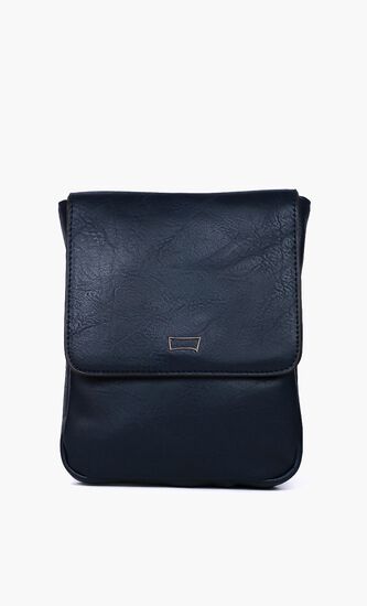 Solid Leather Crossbody Bag