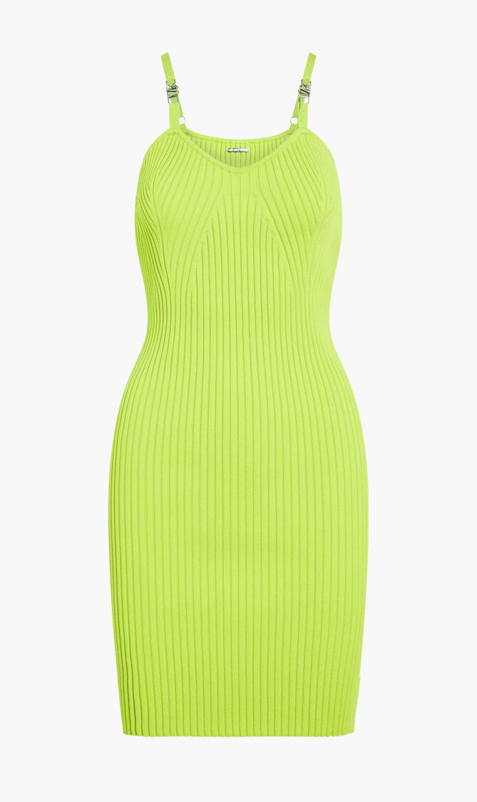 Ribbed Stretch Viscose Belted Bustier Dress