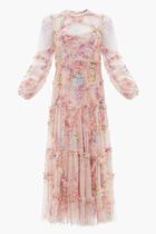 Floral Diamond Ruffle Ballerina Dress