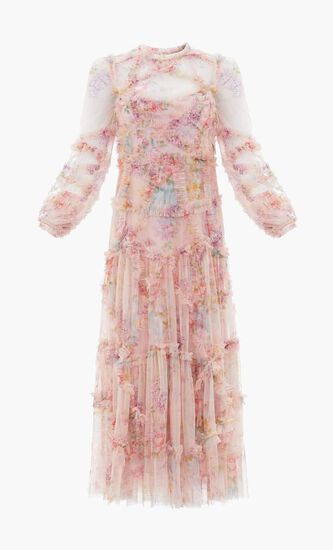 Floral Diamond Ruffle Ballerina Dress