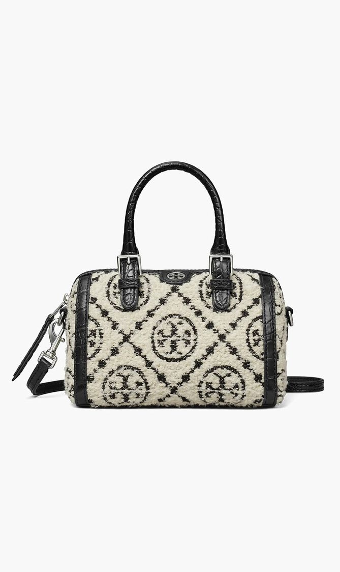 T Monogram Boucle Mini Barrel Bag