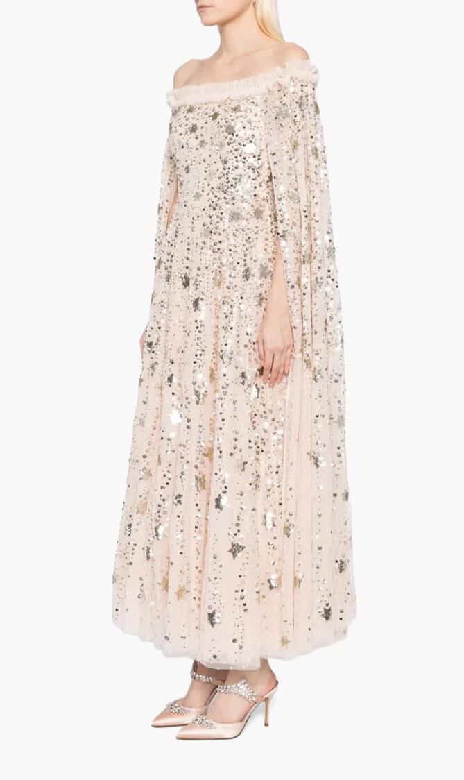 Shooting Stars Cape Ankle Gown