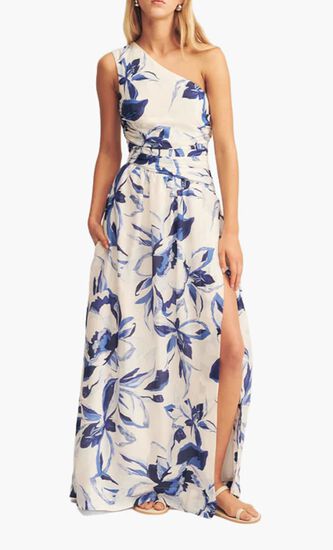 Willa Asymmetrical Gathered Maxi Dress