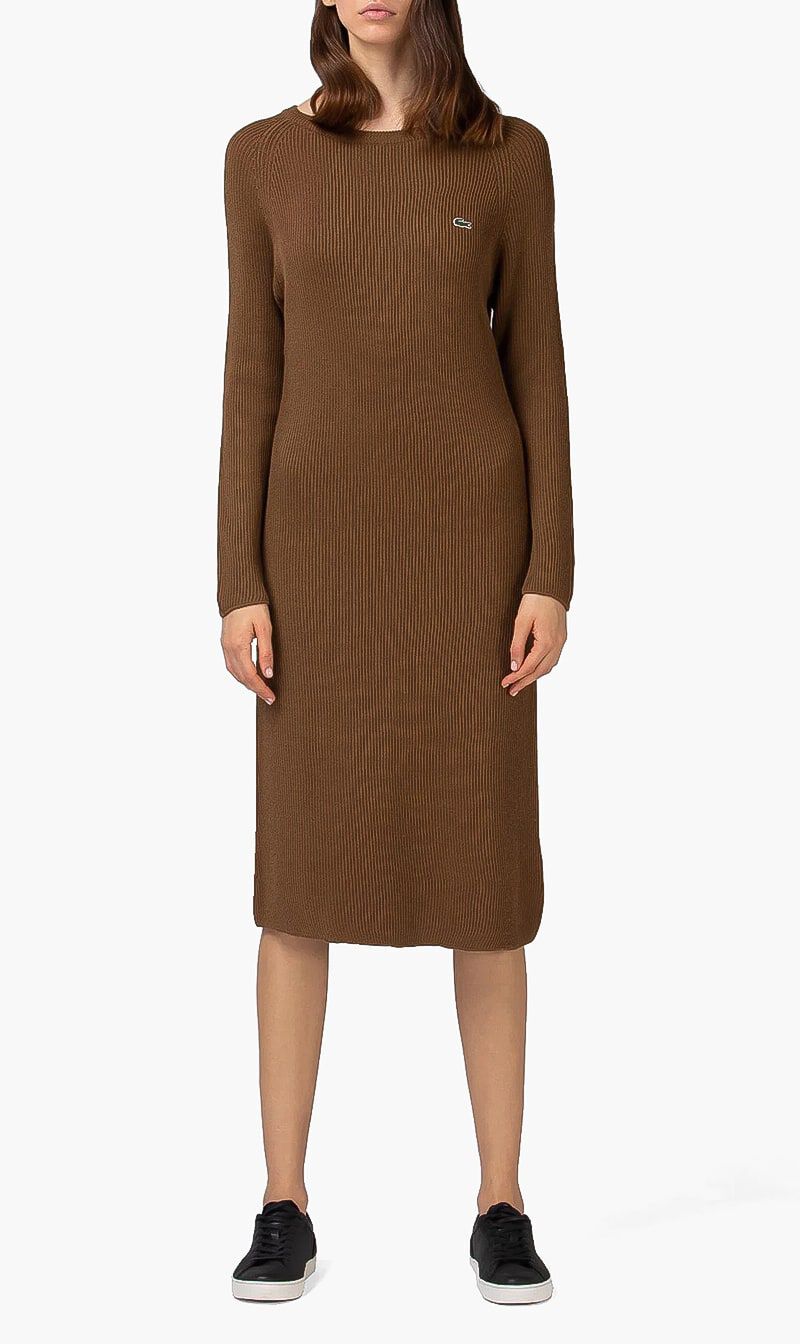 Buy LACOSTE Ribbed Wool Blend Sweater Dress for N A 0.0 The Deal Outlet
