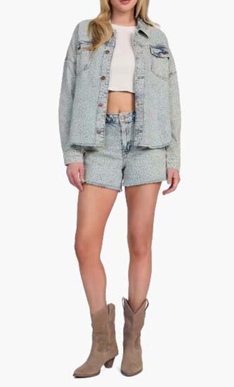 Relaxed Denim Midi Shorts