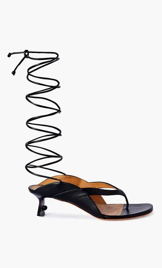 LOLLIPOP LACE UP SANDAL BLACK BLACK