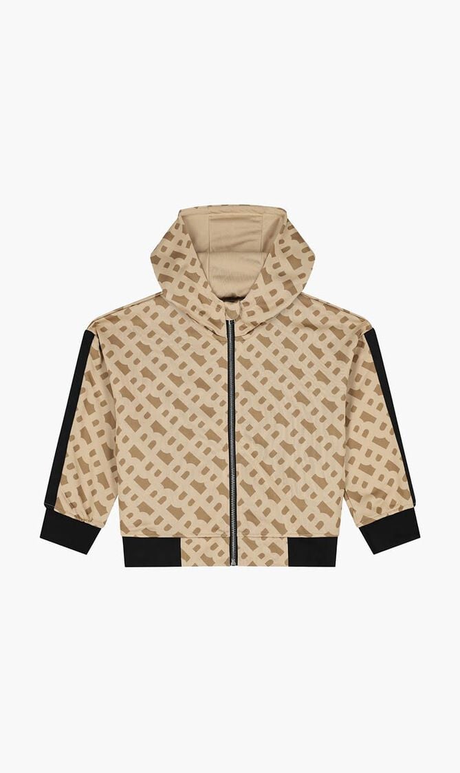 Logo Hooded Zip Up Top