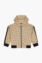 Logo Hooded Zip Up Top