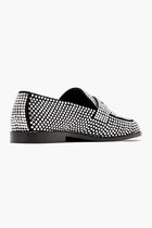 TILDA CRYSTAL LOAFER SUEDE BLACK WHITE CRYSTALS