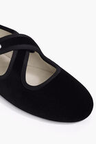 Criss Cross Velvet Ballet Flats