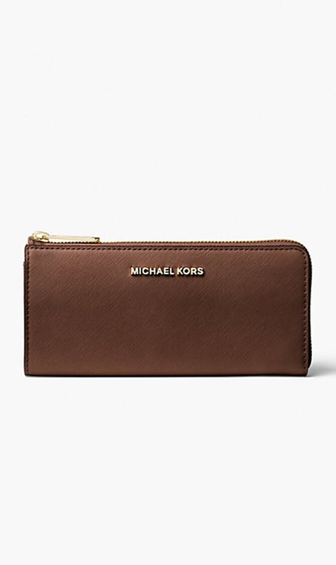 Jet Set  Leather Quarter-Zip Wallet