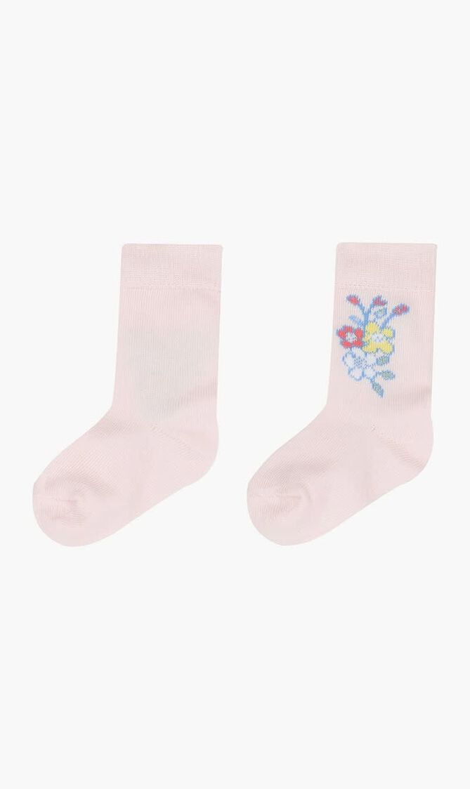 Floral-embroidered Socks