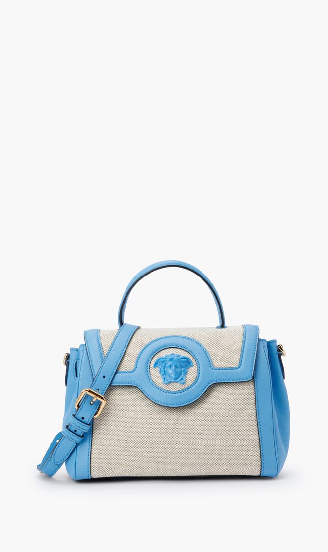 Top Handle Fabric+Calf Leather