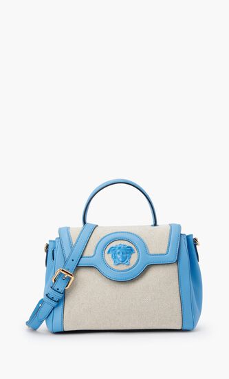 Top Handle Fabric+Calf Leather